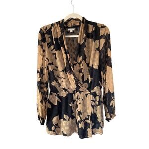 Shoshanna Silk Blouse Floral Long Sleeve Top - Size 6 Bohemian Contemporary Chic